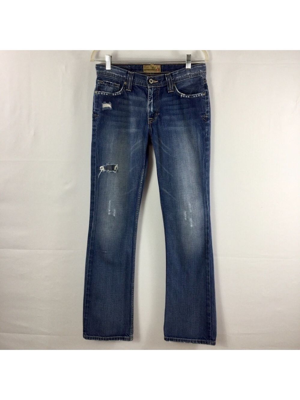 BKE Bryan Blue Denim Distressed Relaxed Fit Straight Leg Jeans Size 30R